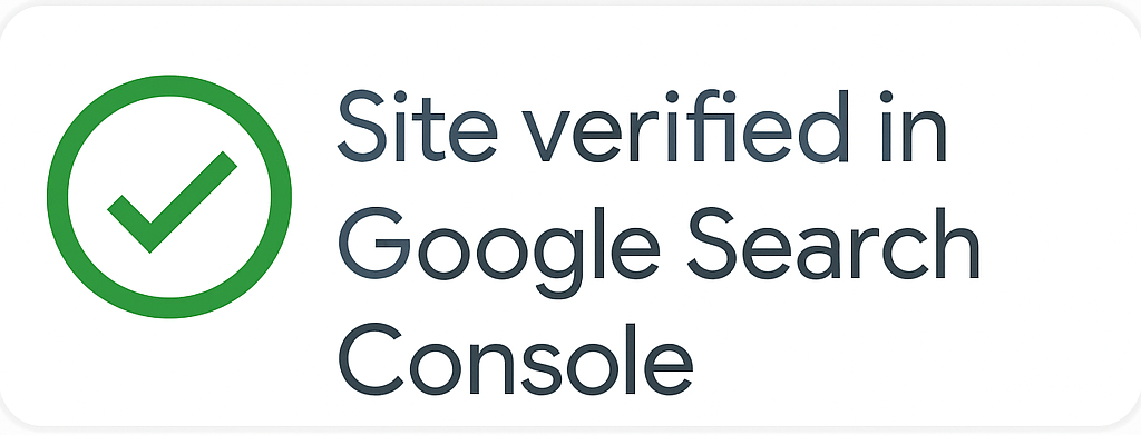 Site verified in Google Search Console